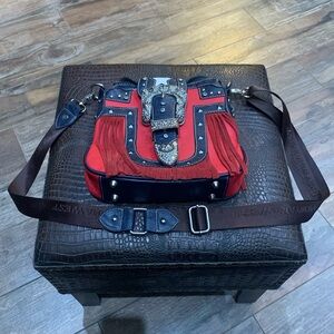 Montana West Red and Black Crossbody Bag